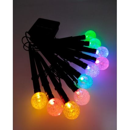 LED RGB Solární svítidlo 10xLED/1,2V 300 mAh IP44 černá