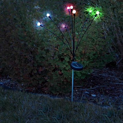 LED RGB Solární svítidlo FIORINI 8xLED/1,2V 600 mAh IP44 černá