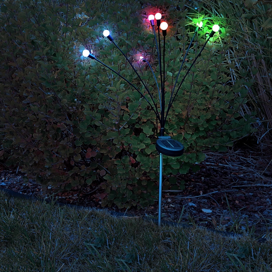 LED RGB Solární svítidlo FIORINI 8xLED/1,2V 600 mAh IP44 černá