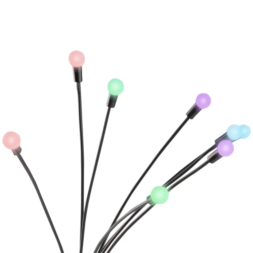 LED RGB Solární svítidlo FIORINI 8xLED/1,2V 600 mAh IP44 černá