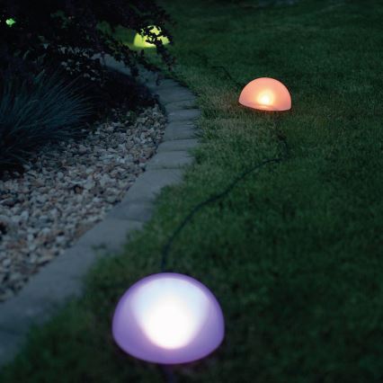 LED RGB Solární svítidlo HEMI LED/0,1W/1,2V 600 mAh IP44 bílá