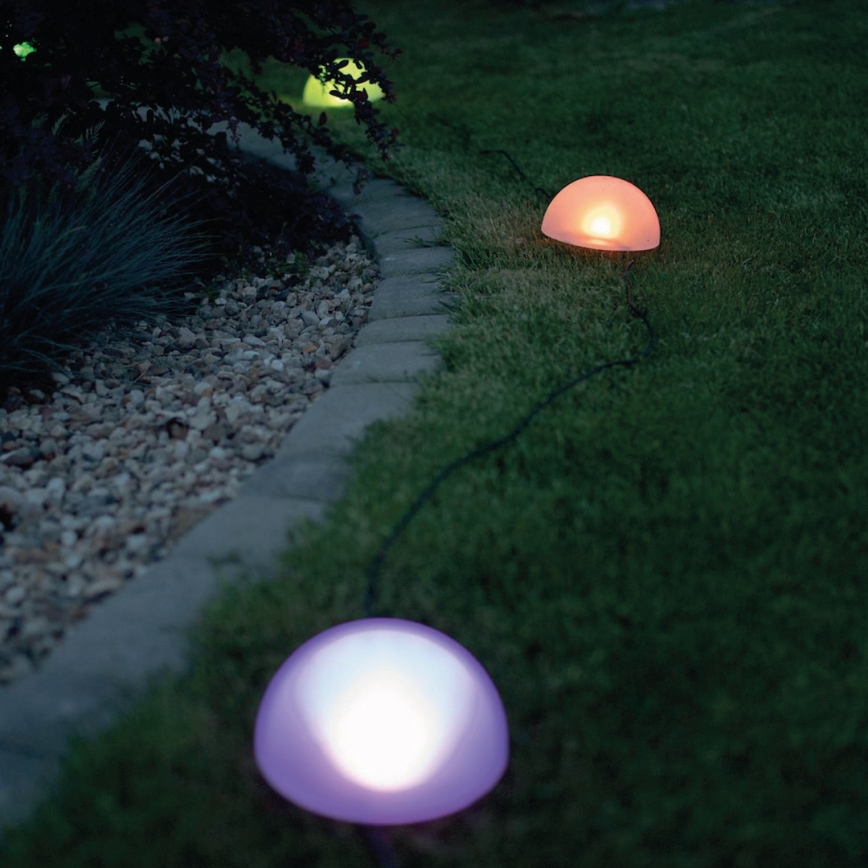 LED RGB Solární svítidlo HEMI LED/0,1W/1,2V 600 mAh IP44 bílá