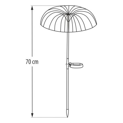 LED RGB Solární svítidlo LED/1,2V 300 mAh IP44 černá