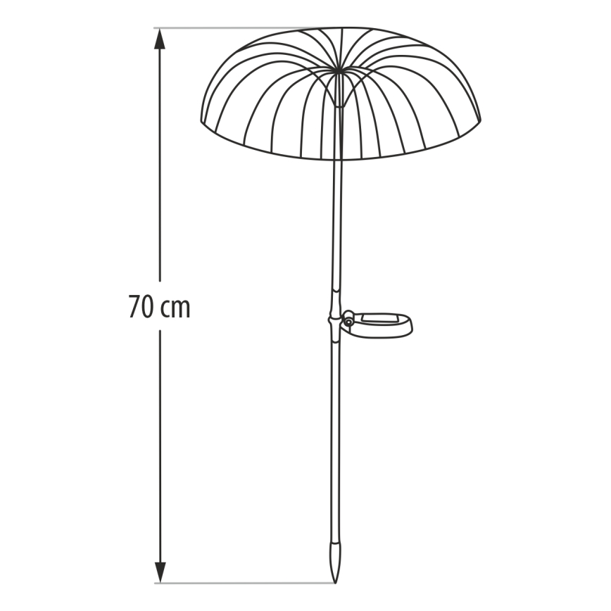 LED RGB Solární svítidlo LED/1,2V 300 mAh IP44 černá