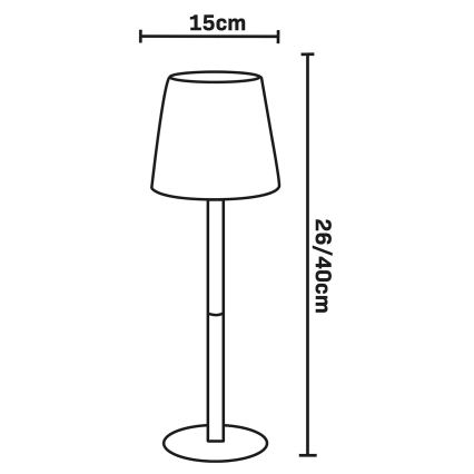 LED RGBW Stmívatelná dotyková venkovní stolní lampa LUCIA LED/2W/5V 1800/2700/6500K 3600 mAh IP44 béžová