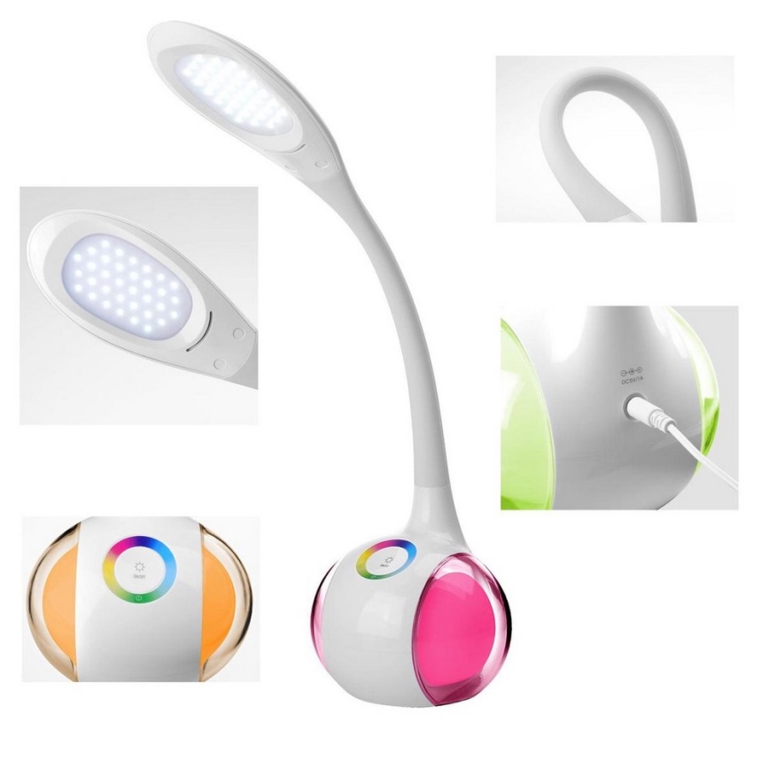 LED RGB Stmívatelná stolní  lampa LED/7W/230V bílá