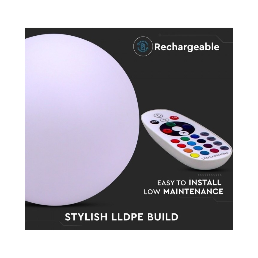 LED RGB Stmívatelná venkovní lampa LED/1W/5V 1000 mAh 30 cm IP67 + dálkové ovládání