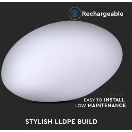 LED RGB Stmívatelná venkovní lampa LED/1W/5V 28cm IP67 1000 mAh + dálkové ovládání