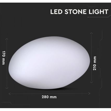 LED RGB Stmívatelná venkovní lampa LED/1W/5V 28cm IP67 1000 mAh + dálkové ovládání