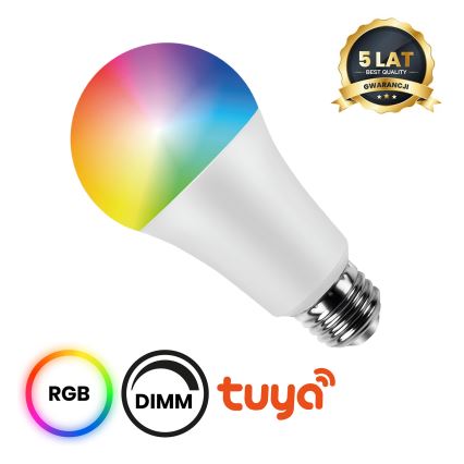 LED RGB Stmívatelná žárovka A60 E27/8W/230V 2700-6500K Wi-Fi Tuya