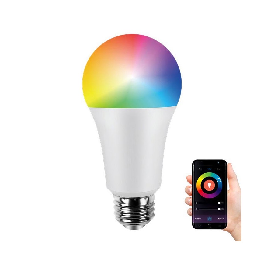 LED RGB Stmívatelná žárovka A70 E27/12W/230V 2700-6500K Wi-Fi Tuya