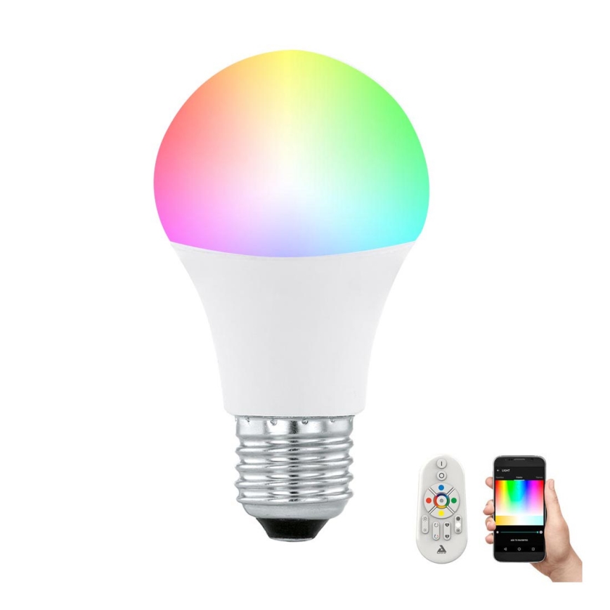 LED RGB Stmívatelná žárovka CONNECT E27/9W + dálkové ovládání - Eglo