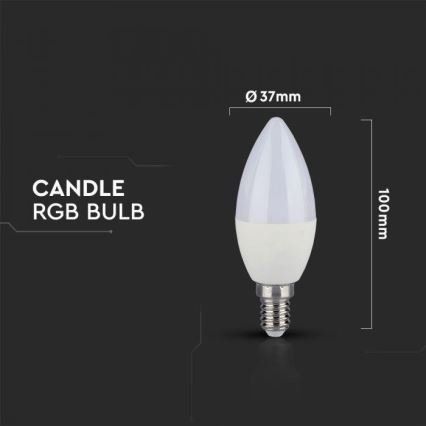 LED RGB Stmívatelná žárovka E14/3,5W/230V 6400K + dálkové ovládání