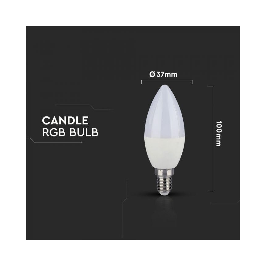 LED RGB Stmívatelná žárovka E14/3,5W/230V 6400K + dálkové ovládání