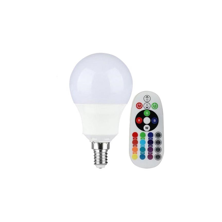 LED RGB Stmívatelná žárovka E14/3,5W/230V 6400K + DO