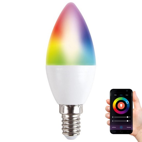 LED RGB Stmívatelná žárovka E14/5W/230V 3000-6500K Wi-Fi Tuya
