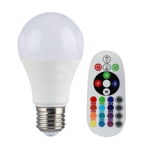 LED RGB Stmívatelná žárovka E27/6W/230V 6400K + DO