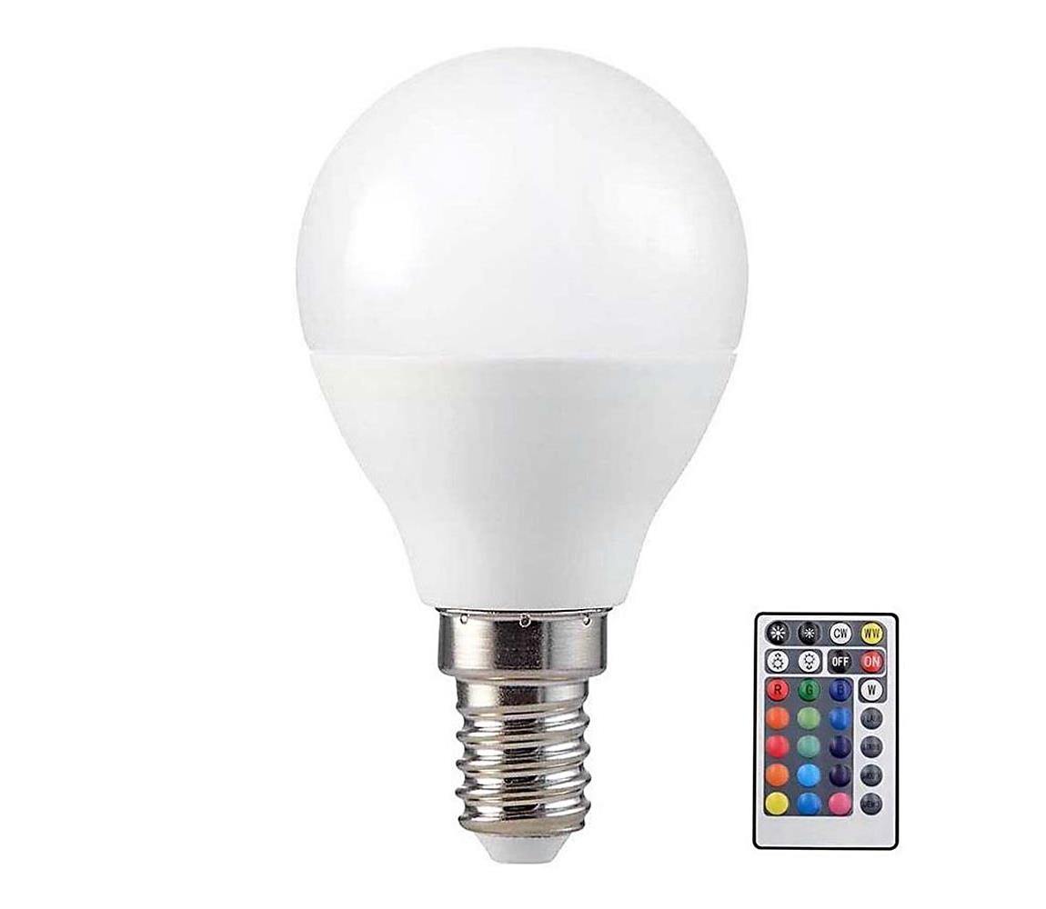 V-Tac LED RGB Stmívatelná žárovka P45 E14/4,8W/230V 3000K + dálkové ovládání VT1088