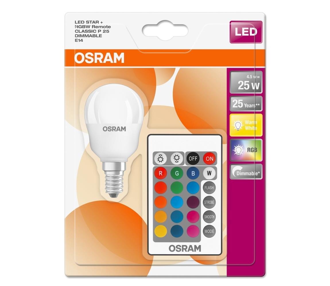 Osram LED RGB Stmívatelná žárovka RETROFIT E14/4,5W/230V 2700K + DO - Osram P225002