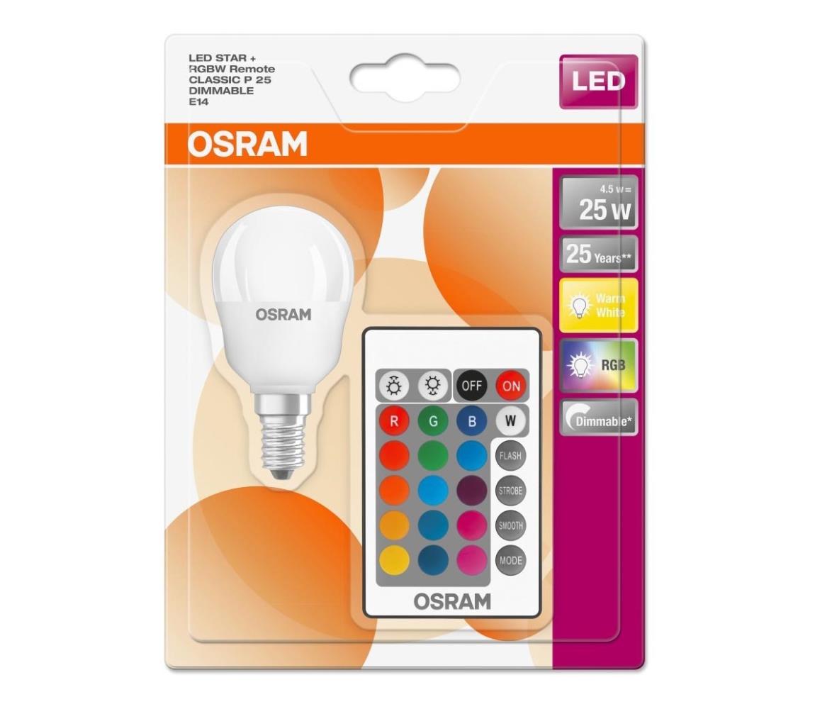 Osram LED RGB Stmívatelná žárovka RETROFIT E14/4,5W/230V 2700K + DO - Osram P225002