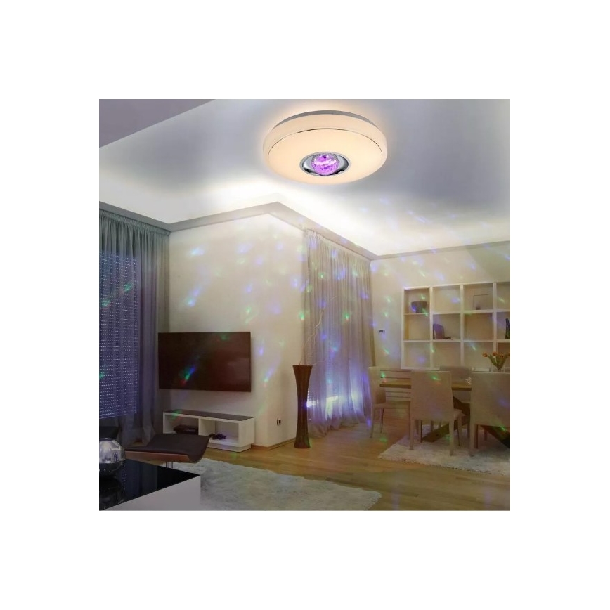 LED RGB Stmívatelné stropní svítidlo MAGIC DISCO LED/18W/230V + dálkové ovládání