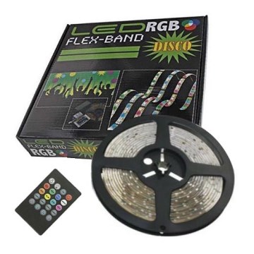 LED RGB Stmívatelný pásek FLEX-BAND DISCO 5m LED/24W/230V IP65 + dálkové ovládání
