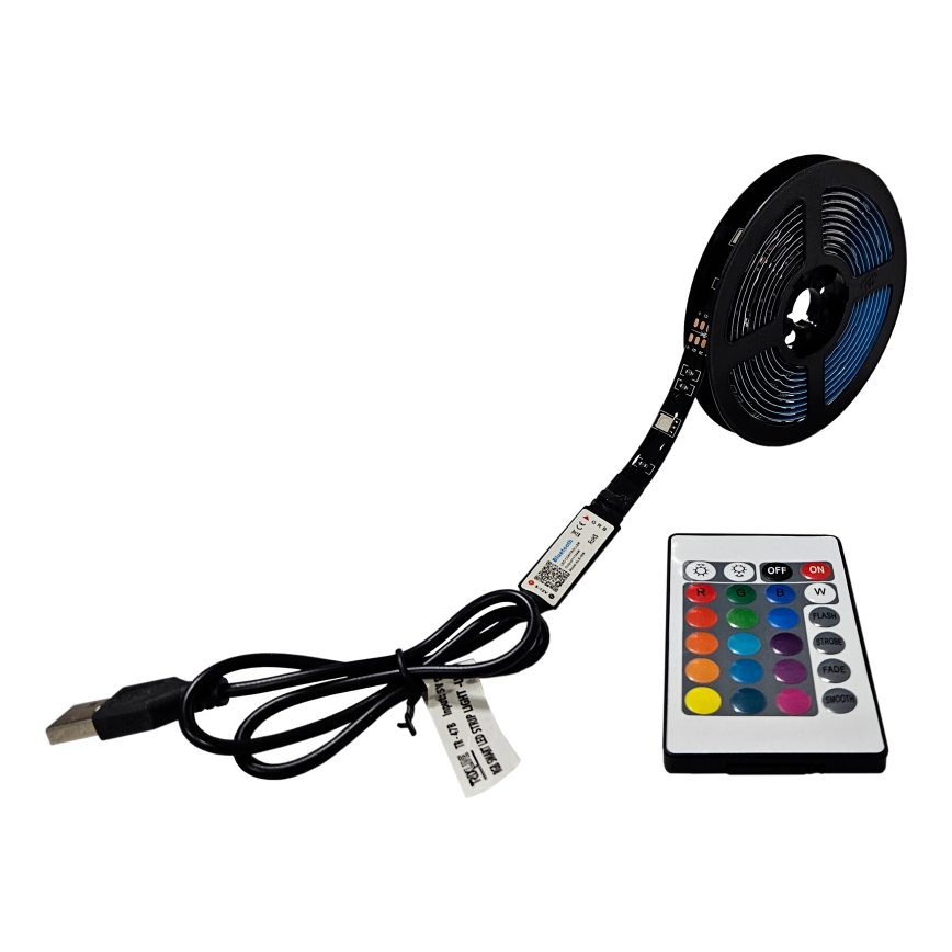 LED RGB Stmívatelný pásek LED/6W/5V USB 2 m + dálkové ovládání