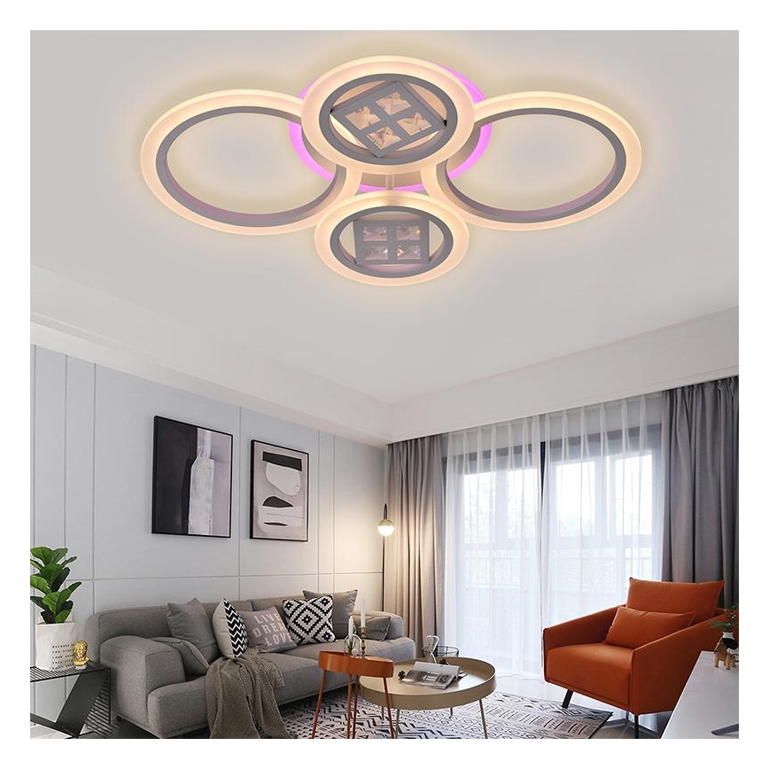 LED RGB Stmívatelný přisazený lustr LED/50W/230V 3000-6500K + dálkové ovládání