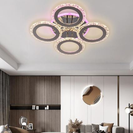LED RGB Stmívatelný přisazený lustr LED/55W/230V 3000-6500K + dálkové ovládání