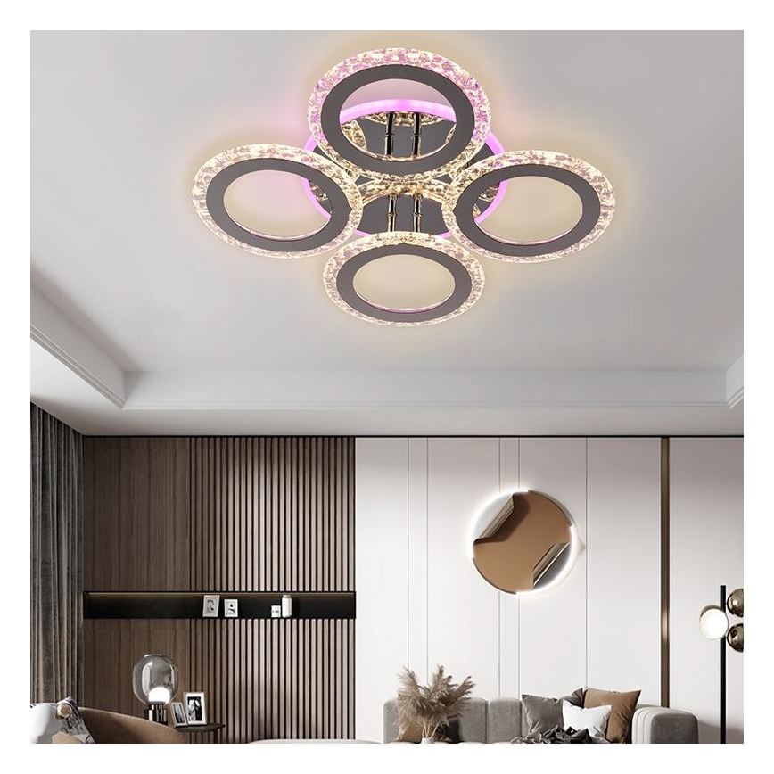 LED RGB Stmívatelný přisazený lustr LED/55W/230V 3000-6500K + dálkové ovládání