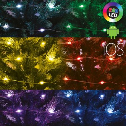 LED RGB  stmívatelný řetěz 100xLED/29 funkcí 10,4m