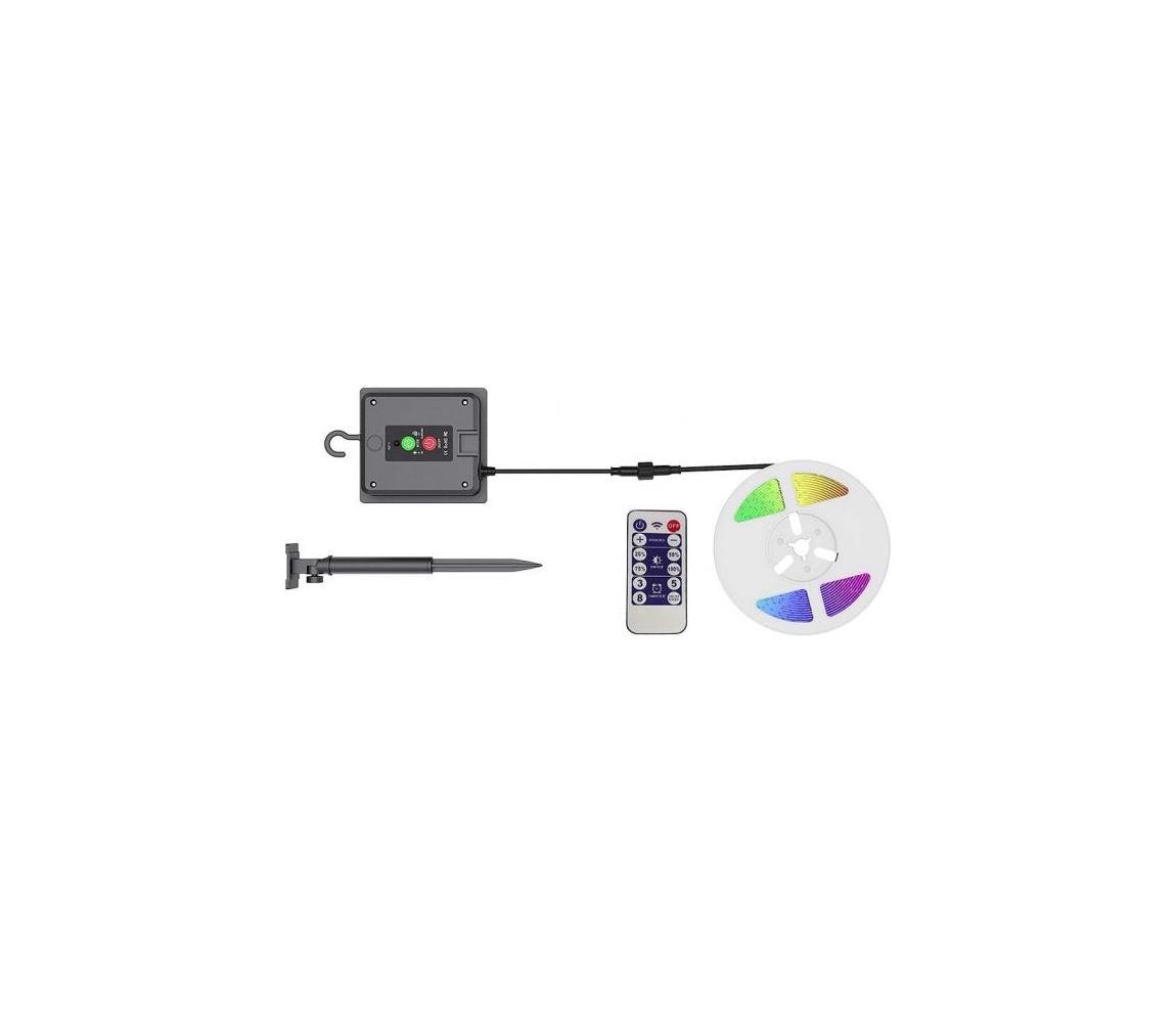 V-Tac LED RGB Stmívatelný solární pásek LED/1,2W/3,7V IP67 5m VT1513