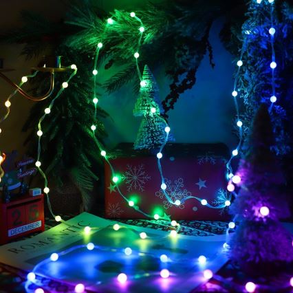 LED RGB Stmívatelný vánoční závěs WIZARD 400xLED/USB 2x2m + dálkové ovládání