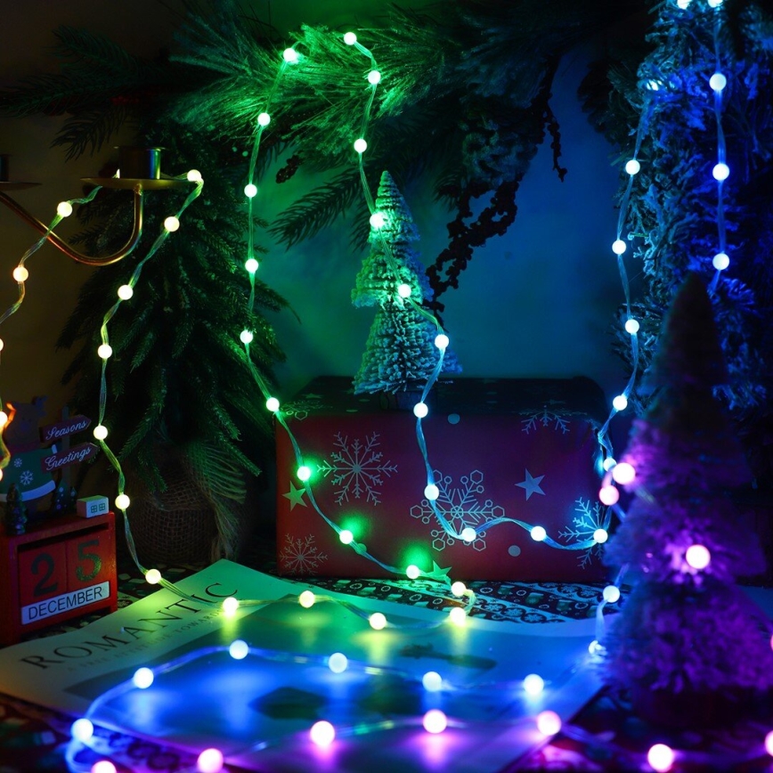 LED RGB Stmívatelný vánoční závěs WIZARD 400xLED/USB 2x2m + dálkové ovládání