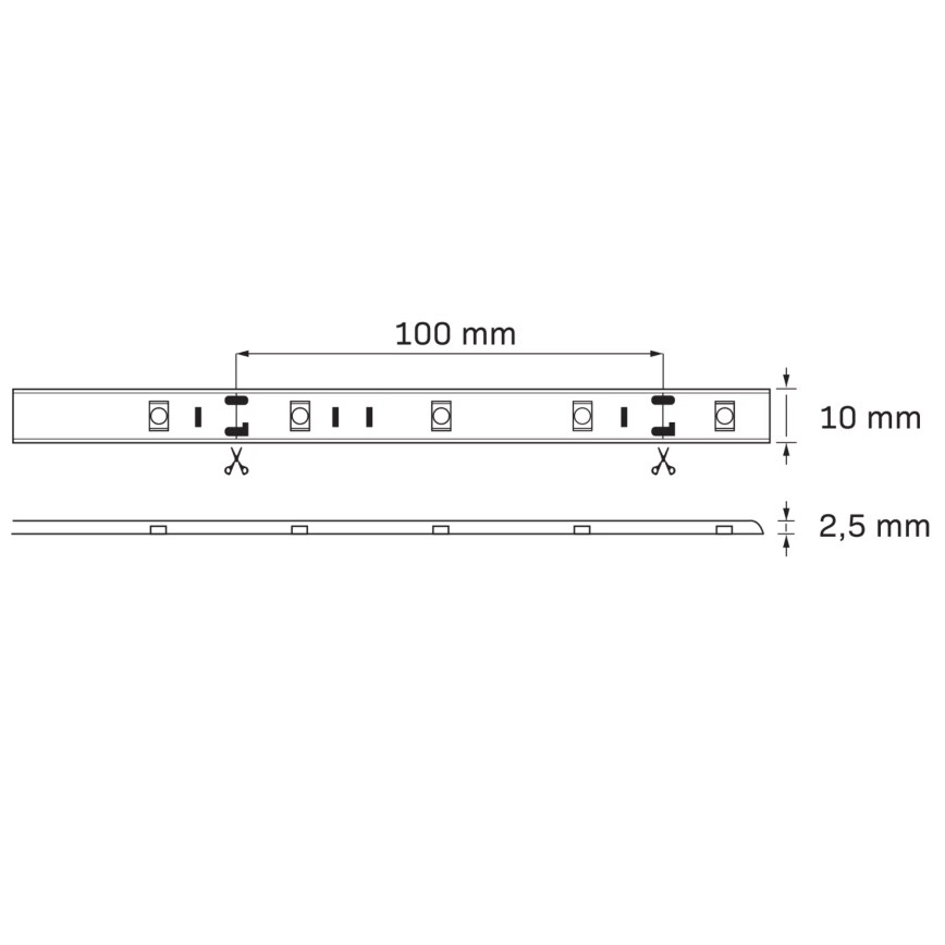 LED RGB Stmívatelný venkovní pásek 5m LED/14W/12V IP65 + DO