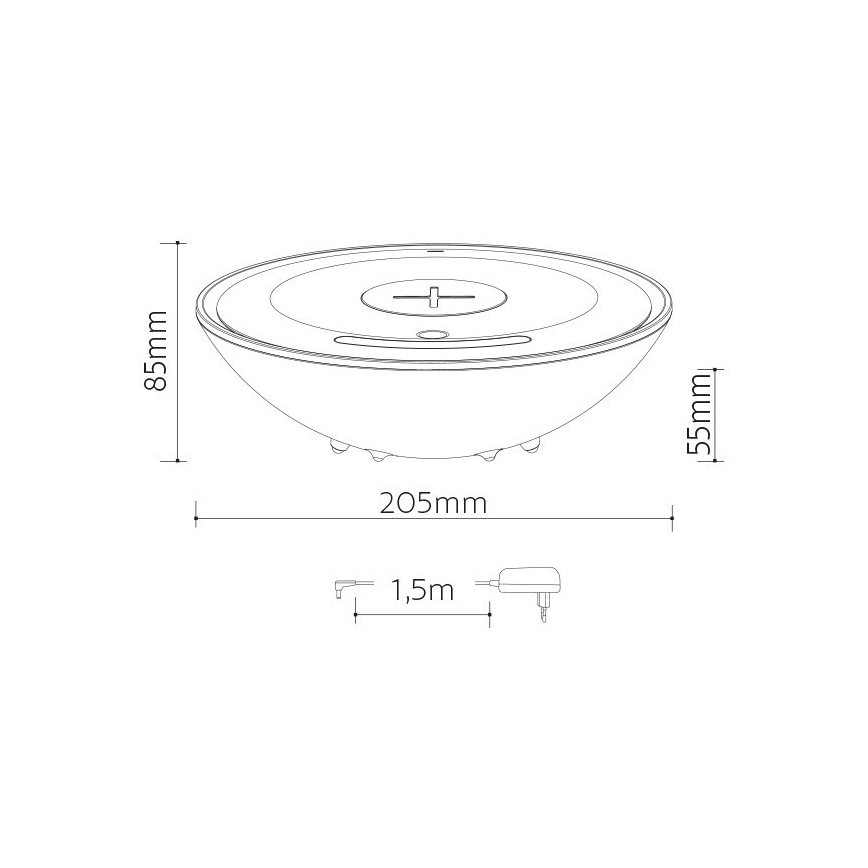 LED RGB Stolní lampa s bezdrátovým nabíjením LED/10W/230V