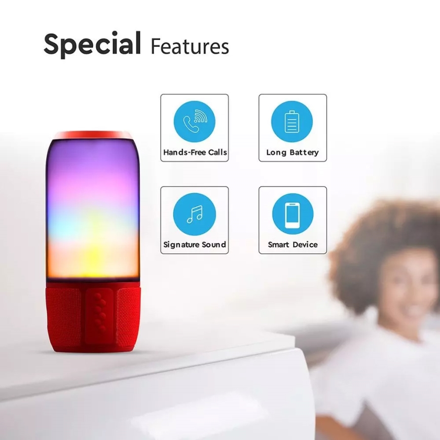 LED RGB Stolní lampa s reproduktorem 2xLED/3W/5V 1800 mAh
