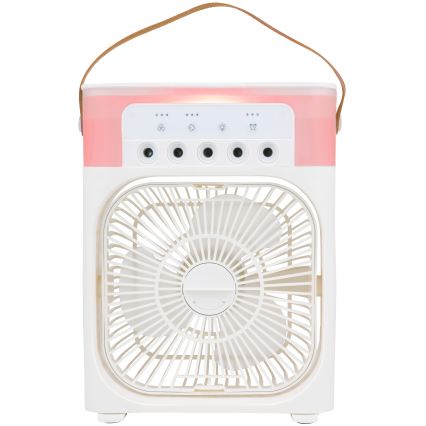 LED RGB Stolní ventilátor s mlhovým efektem 10W/5V
