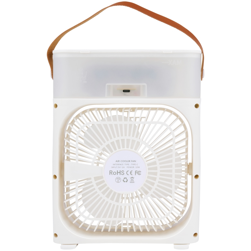 LED RGB Stolní ventilátor s mlhovým efektem 10W/5V