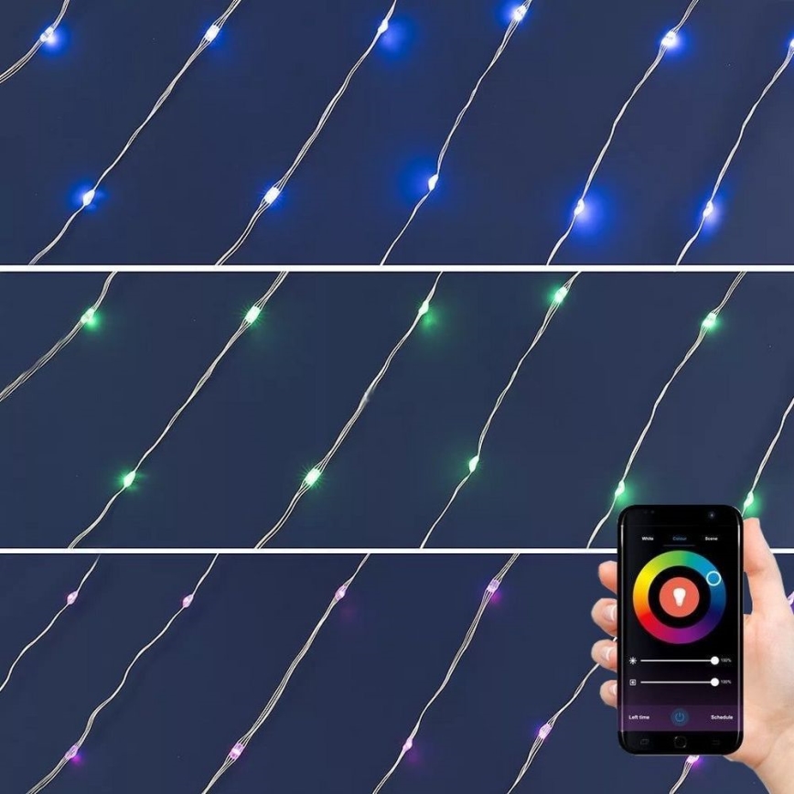 LED RGB Vánoční stmívatelný řetěz 100xLED/29 funkcí 10,4m