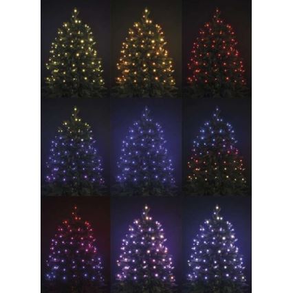 LED RGB Vánoční venkovní řetěz 160xLED/72 módů 19m IP44 + dálkové ovládání
