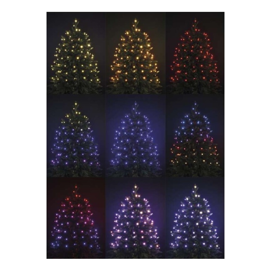LED RGB Vánoční venkovní řetěz 160xLED/72 módů 19m IP44 + dálkové ovládání