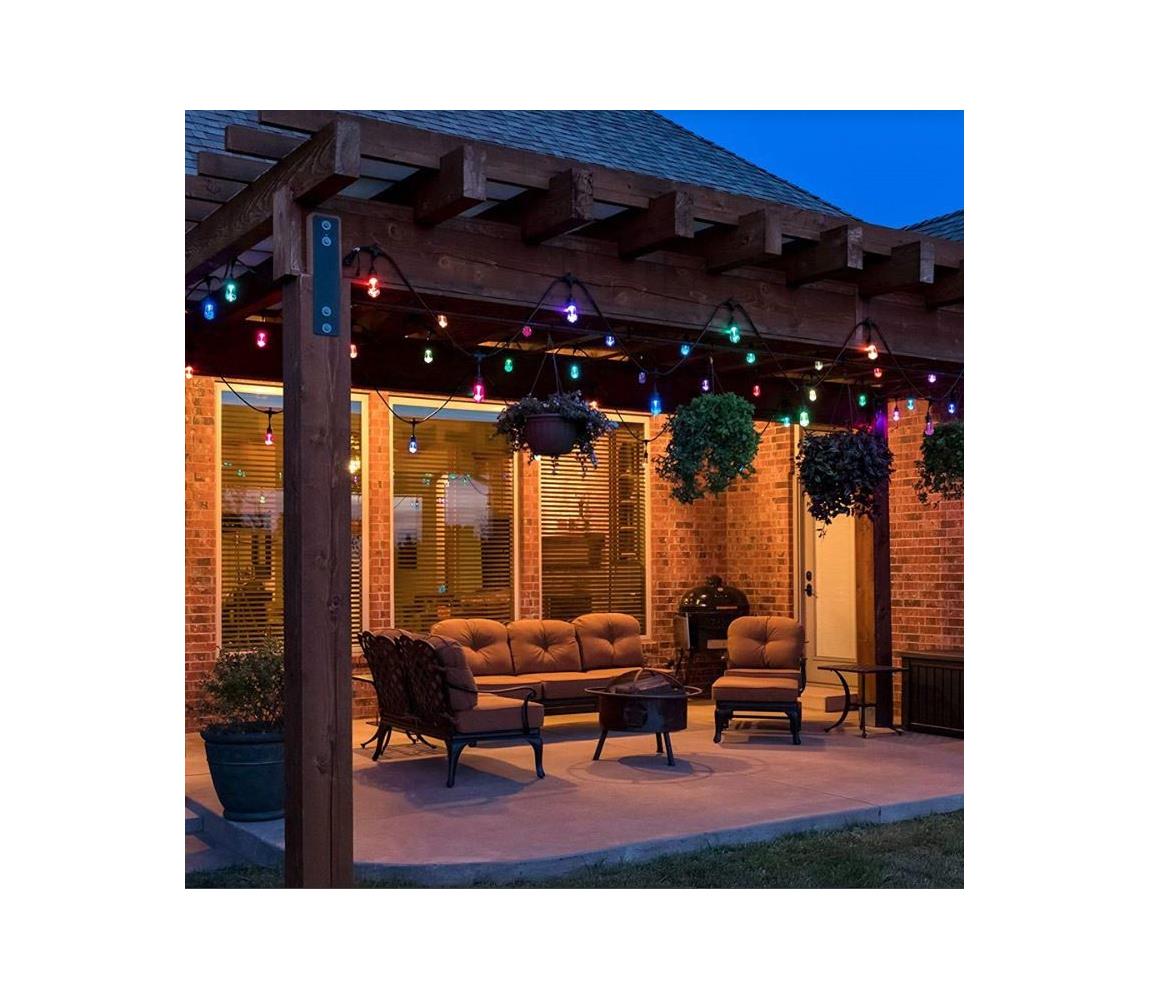 Milagro LED RGB Venkovní dekorační řetěz GIRLANDA 10 m 10xE27/1,5W/230V IP44 MI0814