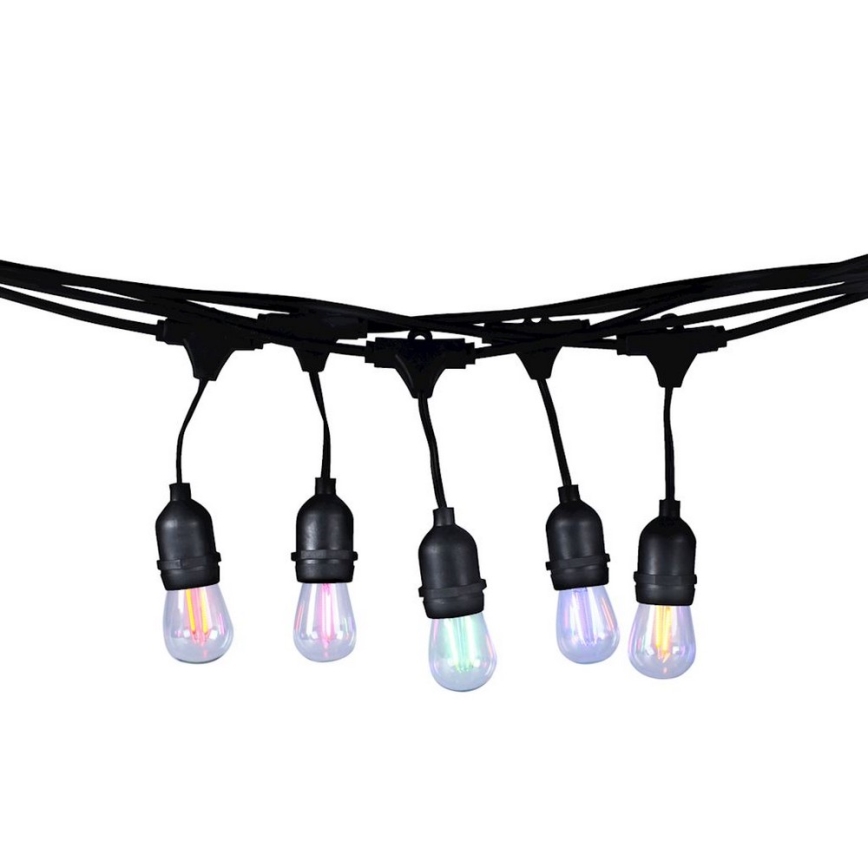 LED RGB Venkovní dekorační řetěz GIRLANDA 10 m 10xE27/1,5W/230V IP44