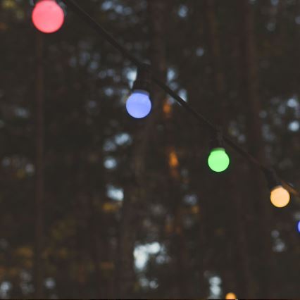 LED RGB Venkovní řetěz STRING 5m 10xLED/0,5W/230V IP44