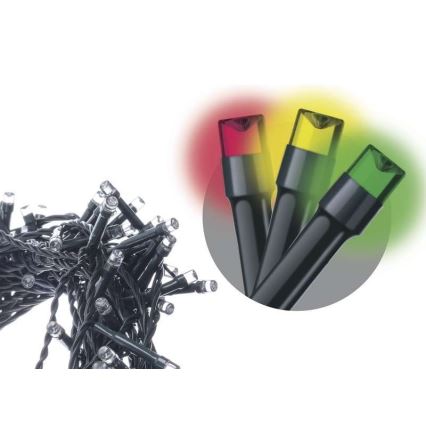 LED RGB Venkovní vánoční řetěz 96xLED/8 funkcí 15m IP44