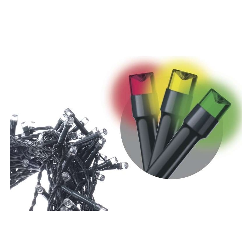 LED RGB Venkovní vánoční řetěz 96xLED/8 funkcí 15m IP44