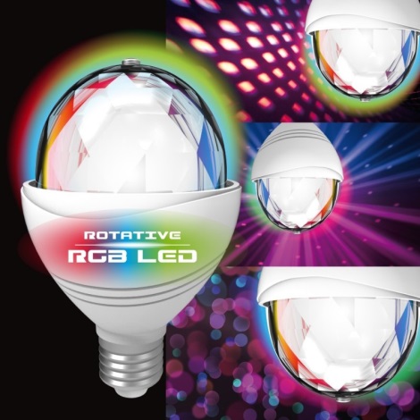 LED RGB Žárovka DISCO A60 E27/3W/230V