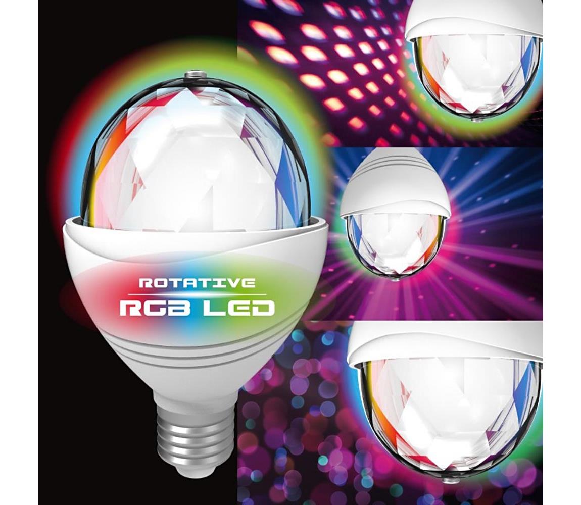 Výrobce po 1 ks LED RGB Žárovka DISCO A60 E27/3W/230V P4956