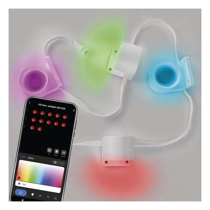 LED RGBIC+CCT Dekorační řetěz s bodovým osvětlením GoSmart - rozšíření 4xLED/7W/230V 85 cm Wi-Fi Tuya